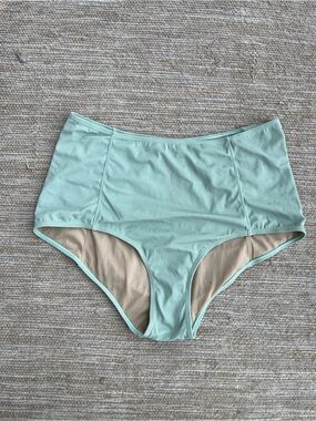 Kortni Jeane Mint Green Ribbed Swim Bottom size 2XL